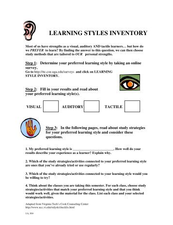 LEARNING STYLES INVENTORY