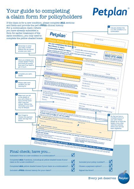 Petplan claim form online