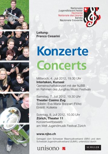 Konzerte Concerts - Nationale Jugendblasorchester