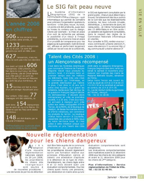 Le magazine de la Ville d'Alençon - Numéro 72 - janvier - février 2009