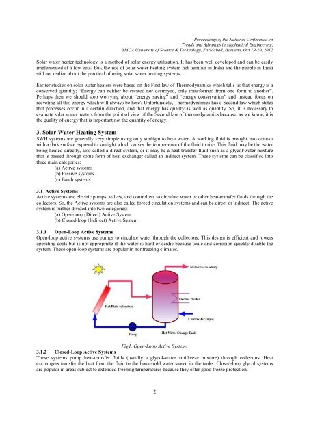 study of solar water heaters based on exergy analysis - YMCA ...