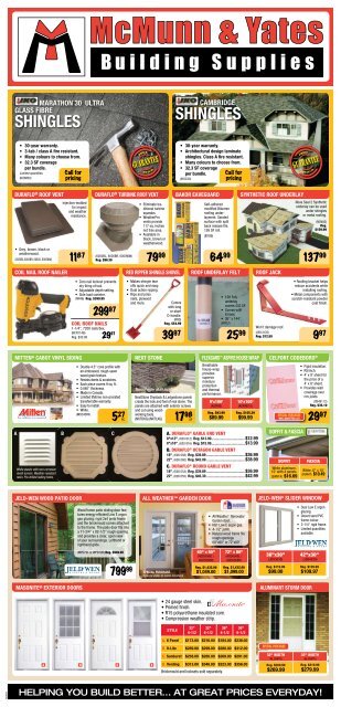 SHINGLES SHINGLES - McMunn and Yates Building Supplies