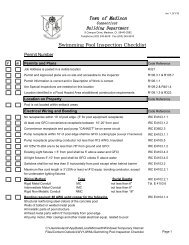 Inspection Checklist - Madison, Connecticut