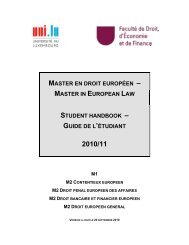 master en droit europÃ©en - University of Luxembourg - UniversitÃ© du ...