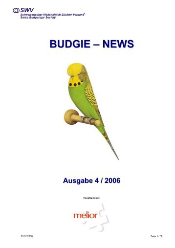 BUDGIE – NEWS - Schweizerischer Wellensittich-Züchter-Verband