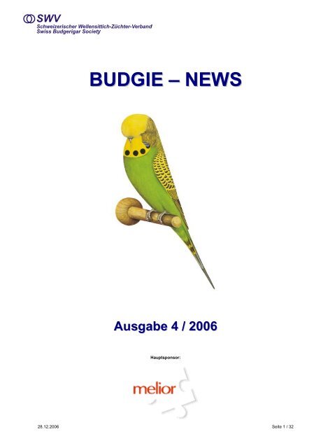 BUDGIE – NEWS - Schweizerischer Wellensittich-Züchter-Verband