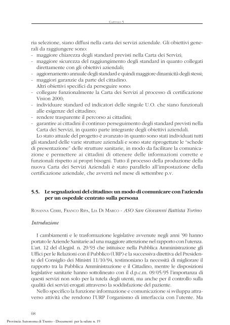 Documenti per la Salute 19 - Trentino Salute