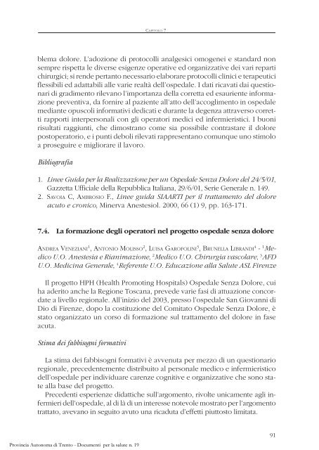 Documenti per la Salute 19 - Trentino Salute