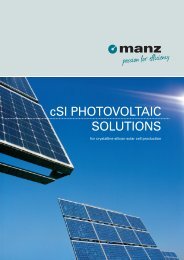 cSI PHOTOVOLTAIC SOLUTIONS - Manz