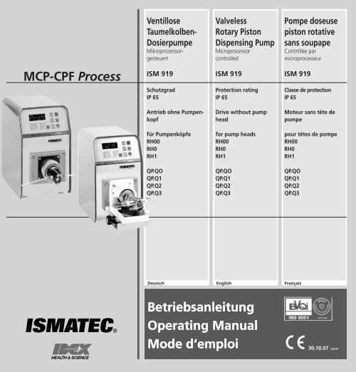 Betriebsanleitung Operating Manual Mode d ... - Bennett Scientific