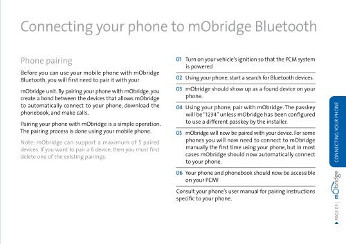 mObridge Bluetooth User Manual