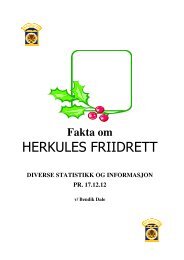 Herkules statistikk - Herkules Friidrett