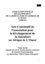 Acte Constitutif d'AfricaRice - Africa Rice Center