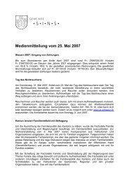 Medienmitteilung vom 25. Mai 2007 - Freiamt-Online