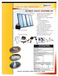 60 WATT SOLAR CHARGING KIT - SunForce Products Inc.