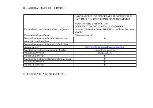 Raport cercetare in UTCB - Universitatea TehnicÄ de ConstrucÅ£ii ...