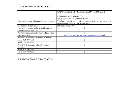 Raport cercetare in UTCB - Universitatea TehnicÄ de ConstrucÅ£ii ...