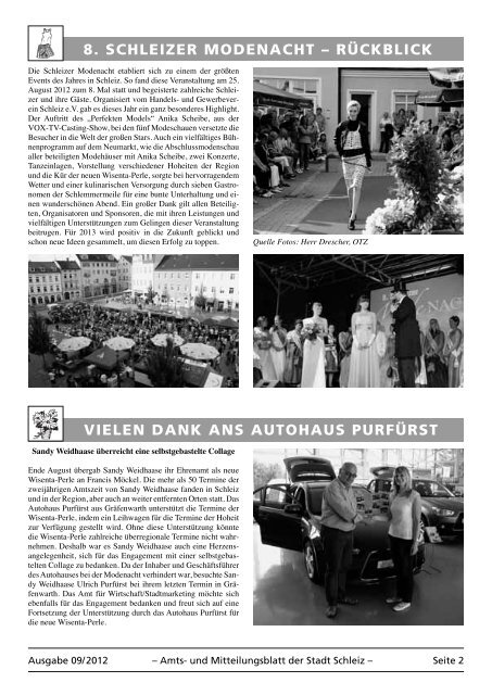 Amts- und Mitteilungsblatt der Stadt Schleiz 9 ... - Rennstadt Schleiz