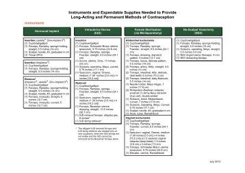 Instruments and Expendable Supplies Needed to ... - EngenderHealth