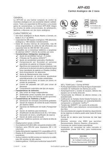 AFP-400 Control Panel - Notifier