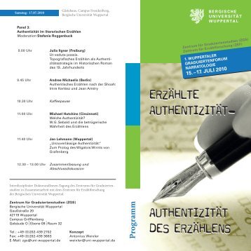 Programm: PDF-Download - ZGS - Bergische UniversitÃƒÂ¤t Wuppertal