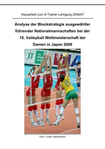 Hausarbeit Blockstrategien - Volleyball-Training.de