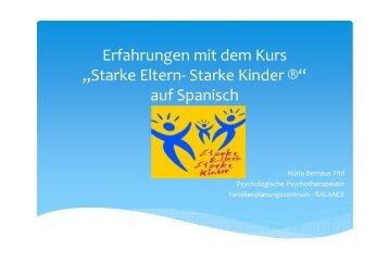 Elternarbeit auf Spanisch â Erfahrungen mit dem Kurs 'Starke ... - FPZ