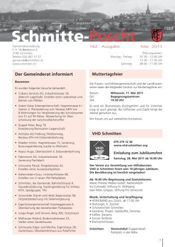 Der Gemeinderat informiert - Gemeinde Schmitten