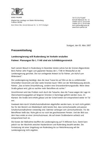 Landesregierung will Rudersberg im Verkehr ersÃ¤ufen - BI ...