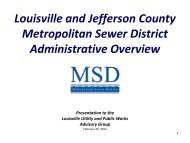 Louisville and Jefferson County Metropolitan Sewer District ... - MSD