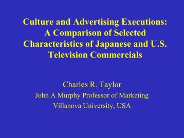 Culture and Advertising Executions: A Comparison of Selected ...