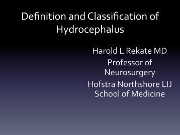 Definition and Classification of Hydrocephalus