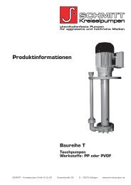 Beschreibung der Baureihe T - SCHMITT-Kreiselpumpen