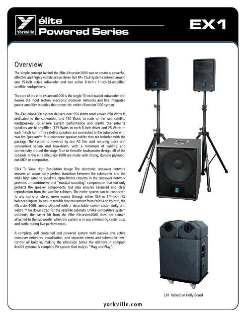 Spec Sheet Yorkville Sound