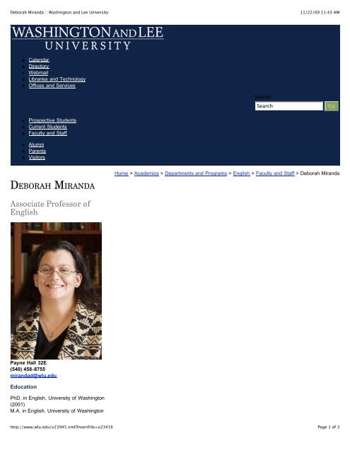 Deborah Miranda :: Washington and Lee University