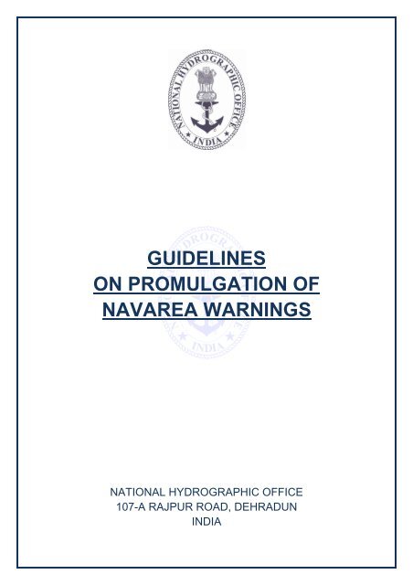 Guidelines on promulgation of NAVAREA warnings. - Indian Naval ...