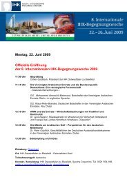Gesamtprogramm VAE Begegnungswoche - Schlüter Graf & Partner