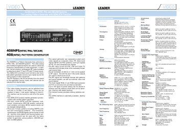 View Leader 408NPS Specifications - TekNet Electronics