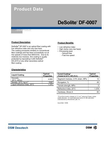 DeSoliteÂ® DF-0007 - Fiber Optic Center, Inc.