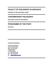 FACULTY OF PHILOSOPHY IN SARAJEVO CONTEMPORARY ...