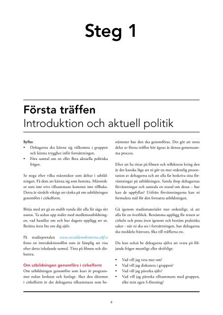 MEDLEMSUTBILDNING - Socialdemokraterna