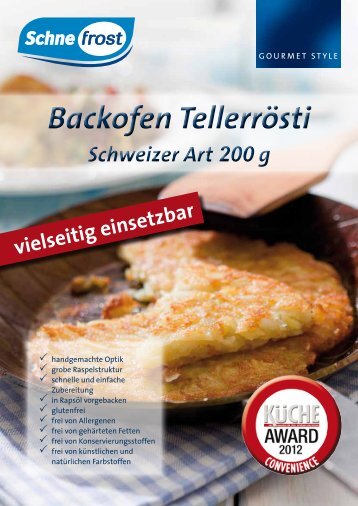 Backofen Tellerrösti Schweizer Art 200 g Backofen ... - bei Schne-frost