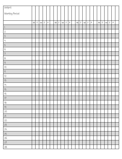 Gradebook Page - Busy Teacher's Cafe