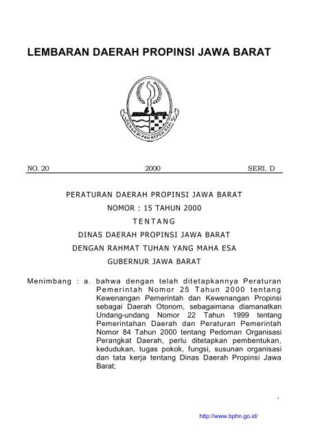 Struktur Organisasi Dinas Kehutanan Provinsi Jawa Barat