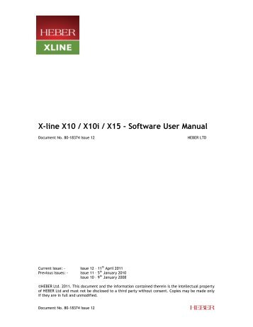 X-line X10 / X10i / X15 - Software User Manual - Heber