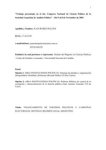 descargar documento .pdf - Sociedad Argentina de AnÃ¡lisis PolÃ­tico ...