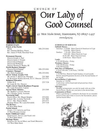Religious Education News - Our Lady of Good Counsel