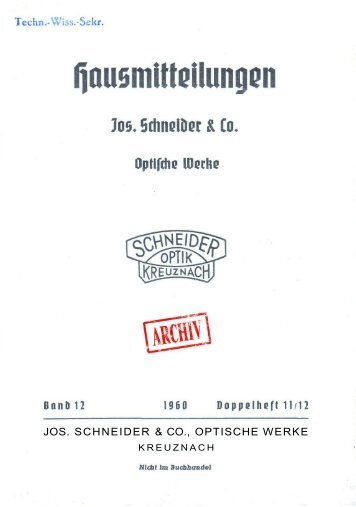 Hausmitteilungen 1969, Variogon 2,8/10-40 - Schneider-Kreuznach