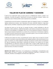TALLER DE PLAN DE CARRERA Y SUCESIÃN - IMEF