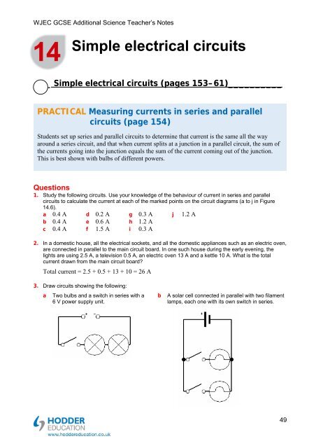 Teacher's notes and answers to questions in the book - Hodder Plus ...